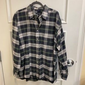 Nautica Blue Plaid Men’s Shirt Size XL/TG Cotton Button Down Pocket